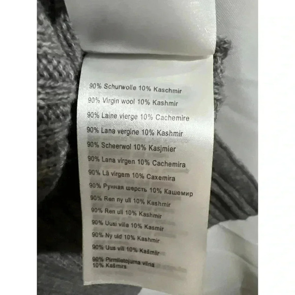 Madeleine  Gray Ribbed Knit V-Neck Sweater - Picture 4 of 4